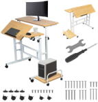Maclean Birou Gaming Birou Gaming pentru laptop Maclean, albă, 80x60cm, max. 50kg, înălțime reglabilă 67-115cm, MC-124 W (MC-124)