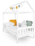 New Baby Детско легло къщичка с парапет и подматрачна рамка New Baby CASTELLO 160x80 см бяло (57903)