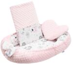New Baby Луксозно гнездо с възглавничка и завивка New Baby от Minky розово (42979)