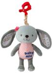 Baby Mix Детска плюшена играчка с музикален механизъм и клипс Baby Mix Заек (44906)