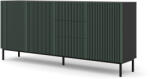BIM Furniture Комод Ravenna F 200 3D3S боядисан фрезован MDF, черно/тъмнозелено (RAVENNACBMDKGRNBLF)