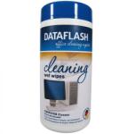 DATAFLASH Nedves törlőkendő számítógép tisztítására, műanyag felületekhez, 100 db (DF-1512)