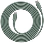 Avolt USB-C/USB-C adat- és gyorstöltőkábel, AVOLT, gyorstöltés, 100 W, 2 méter, szilikon anyag, minimalista design, zsálya (C1CLMI2OG)