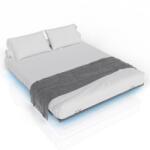 Juskys Ágy LED világítással 180x200 cm fekete fém keret (301463)