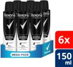 Rexona MEN Invisible Black + White 48H férfi izzadásgátló dezodor, 6x150 ml