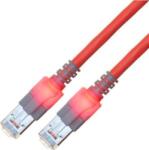 SACON Easylan CS1ORCDCD0005 RJ45 Hálózati kábel, patchkábel CAT 6 S/FTP 0.50 m Piros (átlátszó) Kettős árnyékolás, Halogénmentes, Lángálló 1 db (21.15. 2222) (21.15.2222)