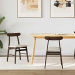 vidaXL Étkezőszék 2 pcs Sötétbarna, Világos Tömör Gumi Fa (42020483)