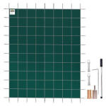 VEVOR Téli medencetakaró 610x1220 cm téglalap alakú biztonsági medencetető zöld (YYCM20X40YCYCG001V0)