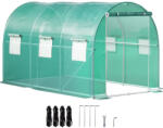 VEVOR Fóliásátor 350x210x210 cm boltíves tetővel rendelkező üvegház horganyzott acél váz és PE borítás 6 hálós ablakkal (YDSDWSL1277FTLT3OV0)