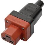 Kalthoff Lengő hálózati műszercsatlakozó aljzat, 3 pól. , pipa, 16 A, fekete/piros, C21, Kalthoff 444 P/Si4