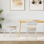 vidaXL Étkezőszék 2 pcs Fehér és barna Tömör Gumi Fa (42020517)