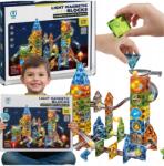 DK Golyós Pálya Mágneses Építőkockák, 174db-os szett, világító golyók (klocki magnetyczne konstrukcyjne 174 el)