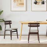 vidaXL Étkezőszék 2 pcs Világosbarna és világos Tömör Gumi Fa (42020510)