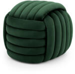AKORD Furniture Factory AKORD NILO Puff Lábtartó Welur Butelkazöld Fonott Dizájn (AKO-PUNILO-BG)