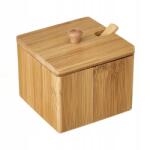 HowHomely Bambusz cukortartó, fedővel, kanállal, 400ml (HH-802655)