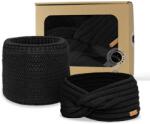  Ajándékcsomag: Keresztpántos fejpánt és nyakmelegítő - Fekete (gift-set-XII-black)
