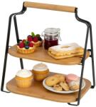 HowHomely Kétszintes Snack Patera, fa, 26cm (HH-806960)