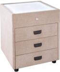 Invicta TOULOUSE LED bézs bársony éjjeliszekrény