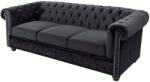 Invicta CHESTERFIELD fekete bársony kanapé