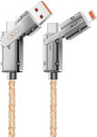 XO NB276 4in1 töltőkábel USB-C/Lightning + USB-A/USB-C 1M 6W Szürke (6920680857784)