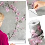 Domzpaneli Öntapadós Fal Tapéta Vinil Virág Mintázattal 3D Hatású 10m (Tapeta Samoprzylepna Kwiaty)