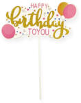 FUNDRAG Torta beszúró, topper - HAPPY birthday to you