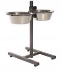 TRIXIE Két darabos fém tál szett, ezüst, 2, 8l, állítható magasság (408410)