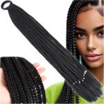 Mawe Szintetikus Haj Fekete Gumi Kötésű Fonatok Raszta Ombre Vastag Póthaj (Pasma Syntetyczne Włosów na Gumce Czarne 60cm)