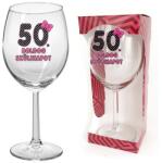 Neves Ajándék Borospohár - Boldog 50. Szülinapot - Masnis Ajándék Nőknek (BOP015)