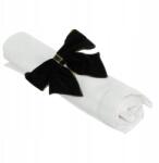 Atmosphera fém szalvétagyűrű, fekete masnival, 10×5×7cm, 2db, fém (199367)