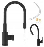 Silesia Emalia Konyhai Csaptelep Flexibilis Fekete Mosogató Álló Csaptelep 360°-OS Flexibilis (5905155036117)