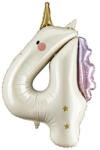 Partydeco Számos lufi 34" 86cm óriás Unikornis szám, számjegy 4-es (LUFI267097)