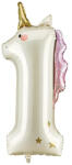Partydeco Számos lufi 34" 86cm óriás Unikornis fólia szám, számjegy 1-es (LUFI621367)