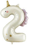 Partydeco Számos lufi 34" 86cm óriás Unikornis fólia szám, számjegy 2-es (LUFI505078)