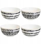 HowHomely Lyne Kerámia Tál Szett, 4x700ml, fehér-fekete, húsleves (HH-805856)