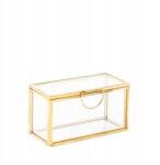  Grazia mini arany színű üveg ékszertartó doboz szervező, 9x4x5 cm, Homla (215426)