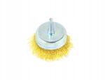 GEKO Homlokhuzal Kefe, 75mm, sárgaréz huzal, 6mm szár, fúrógéphez (G00620)