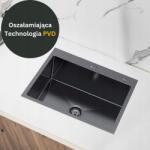 VELAZO 60x50-es Grafit Pvd Mosogató - Könnyen Tisztítható és Karcálló (6050BB)