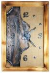Wall Clock Ceas De Perete Tablou Abstract cu Ramă Din Lemn HG016 (HG016)