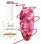 Evershine Confetti Hibrid Lakk, 15ml, sötét rózsaszín csillámporral (CC-05)