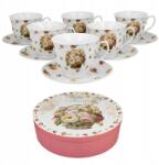 Duo Elegáns csészealj szett, Bazsarózsa, 6 db, 250 ml (4568D)
