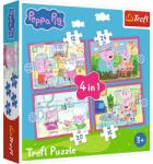 Trefl Puzzle Trefl 4 in 1 - Peppa Purcelusa iubeste aventurile Puzzle