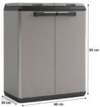 KIS SPLIT BASIC Szelektív hulladéktároló, sötétszürke, 2 x 110 L, 68 x 39 x 85 cm 241065 (241065)
