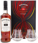 Bowmore 15 éves Ajándékcsomag 2 pohárral DRS (0, 7 l, 43%) - whiskynet