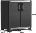 KIS XL GARAGE LOW Műanyag szekrény, 89 x 54 x 95 cm, fekete 241544 (241544)