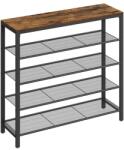VASAGLE Raft pentru pantofi VASAGLE, 4 polițe, design industrial, 92 (LBS15BX) Raft