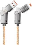 XO USB 2.0 + USB 2.0 Type C Lightning + USB Type C Átalakító Szürke-Sárga 1m NB276 (NB276)