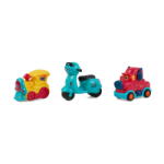 MomKi Set 3 Vehicule, Masinuta Rosie (momki899-17ar) - vexio