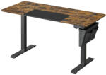 SONGMICS LSD016X01 elektromosan állítható magasságú íróasztal vintage barna/fekete memóriafunkcióval (LSD016KD01)