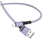 USAMS u52 adatkábel, usb - lightning, 2a, gyorstöltő, 100cm, törésgátló, lila, kompatibilis: Apple iPhone 14 Pro / iPhone 14 Plus / iPhone 14 (SJ434USB04)